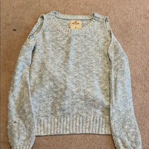 Light blue and white sweater